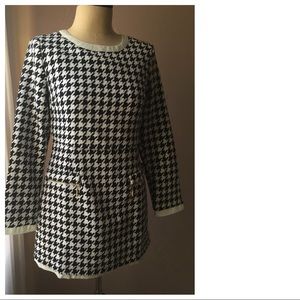 Black & White 2 in 1 Herringbone Mini Dress S